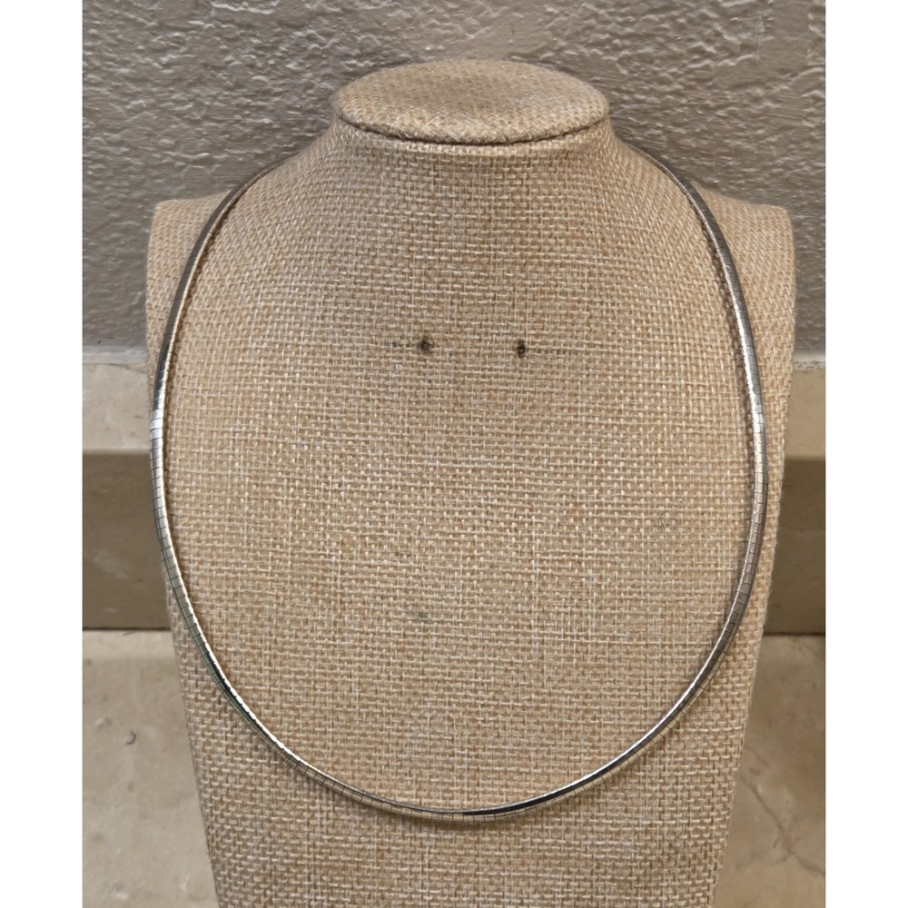 Vintage Italian Sterling Silver 18" Omega Necklace Italy 925‎